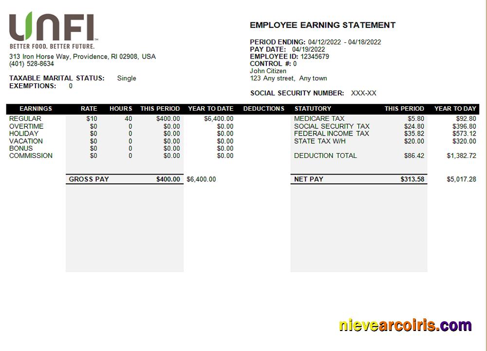 USA retail company earning statement